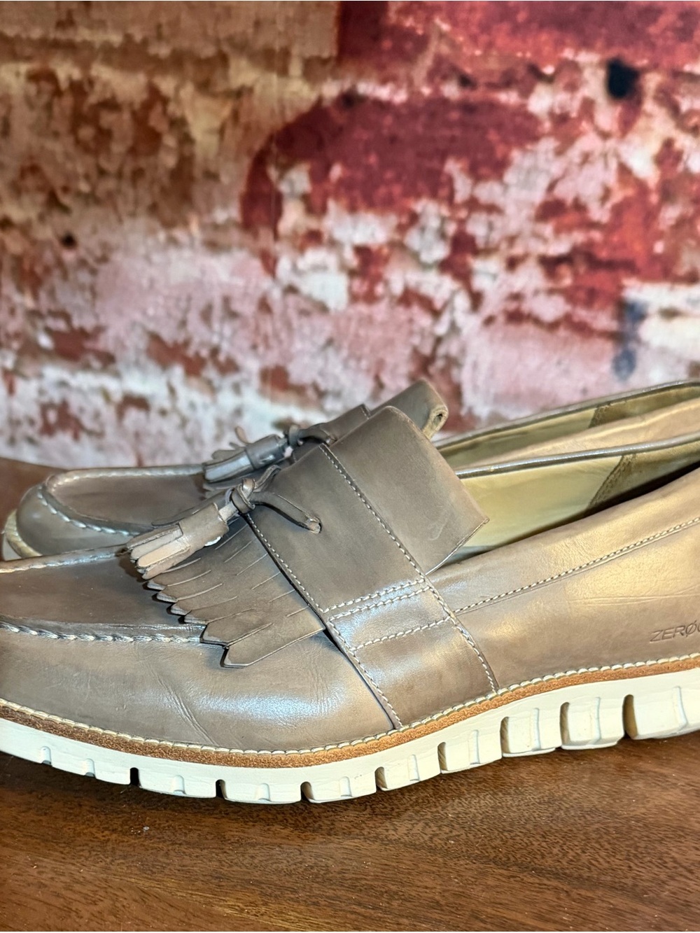 Cole Haan Gray Tassel Kiltie Slip-On Loafers Zero Grand